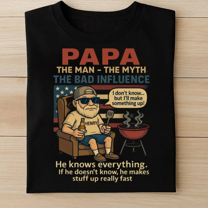 Papa the Legend Shirt – Funny Personalized T-Shirt for Old Man – Custom Father’s Day Gift for Grandpa or Papa  Ezcustomize