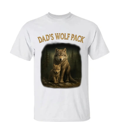 Papa’s Wolf Pack Shirt – Personalized Family Wolf T-Shirt or Hoodie with Kids' Names, Father’s Day Gift for Dad or Grandpa  Ezcustomize