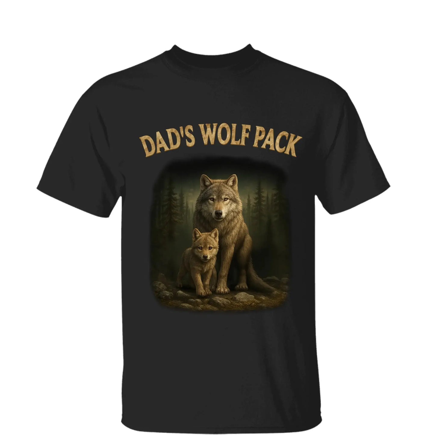 Papa’s Wolf Pack Shirt – Personalized Family Wolf T-Shirt or Hoodie with Kids' Names, Father’s Day Gift for Dad or Grandpa  Ezcustomize