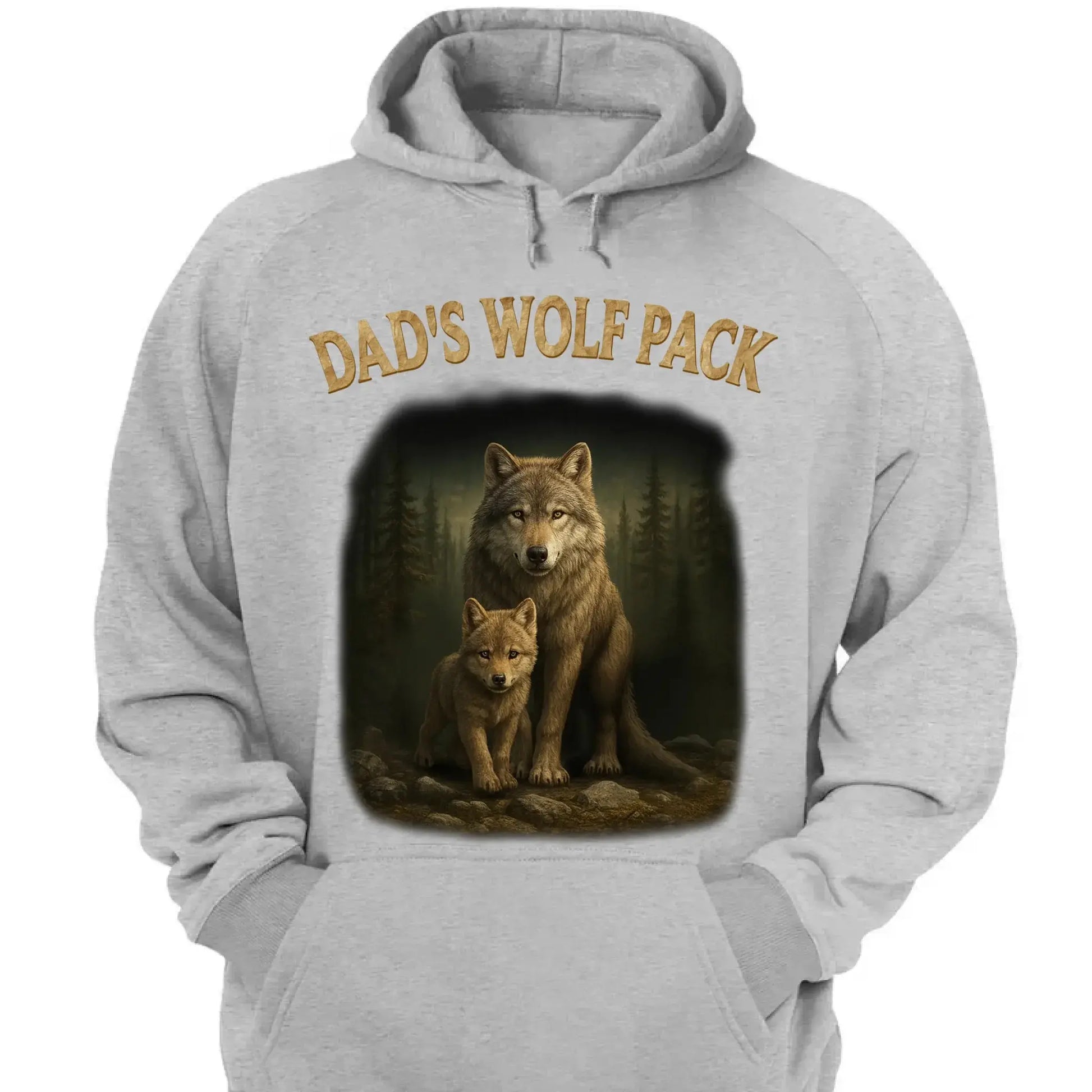 Papa’s Wolf Pack Shirt – Personalized Family Wolf T-Shirt or Hoodie with Kids' Names, Father’s Day Gift for Dad or Grandpa  Ezcustomize