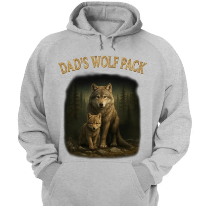 Papa’s Wolf Pack Shirt – Personalized Family Wolf T-Shirt or Hoodie with Kids' Names, Father’s Day Gift for Dad or Grandpa  Ezcustomize
