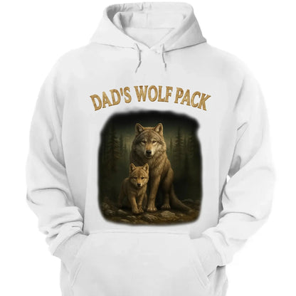 Papa’s Wolf Pack Shirt – Personalized Family Wolf T-Shirt or Hoodie with Kids' Names, Father’s Day Gift for Dad or Grandpa  Ezcustomize
