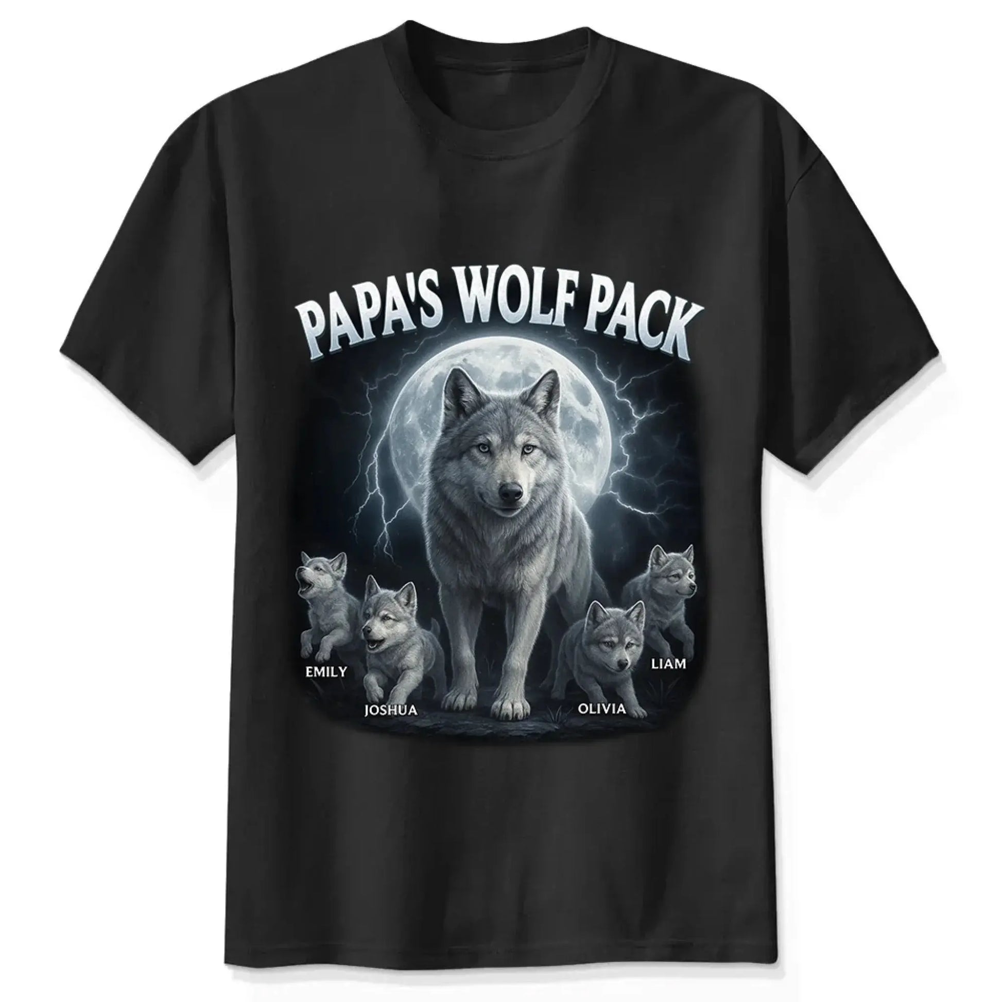 Papa's Wolf Pack Shirt – Personalized Family Wolf T-shirt, Hoodie, Sweatshirt Gift for Dad, Grandpa, Father's Day  Ezcustomize
