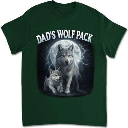 Papa's Wolf Pack Shirt – Personalized Family Wolf T-shirt, Hoodie, Sweatshirt Gift for Dad, Grandpa, Father's Day  Ezcustomize