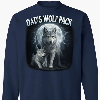 Papa's Wolf Pack Shirt – Personalized Family Wolf T-shirt, Hoodie, Sweatshirt Gift for Dad, Grandpa, Father's Day  Ezcustomize