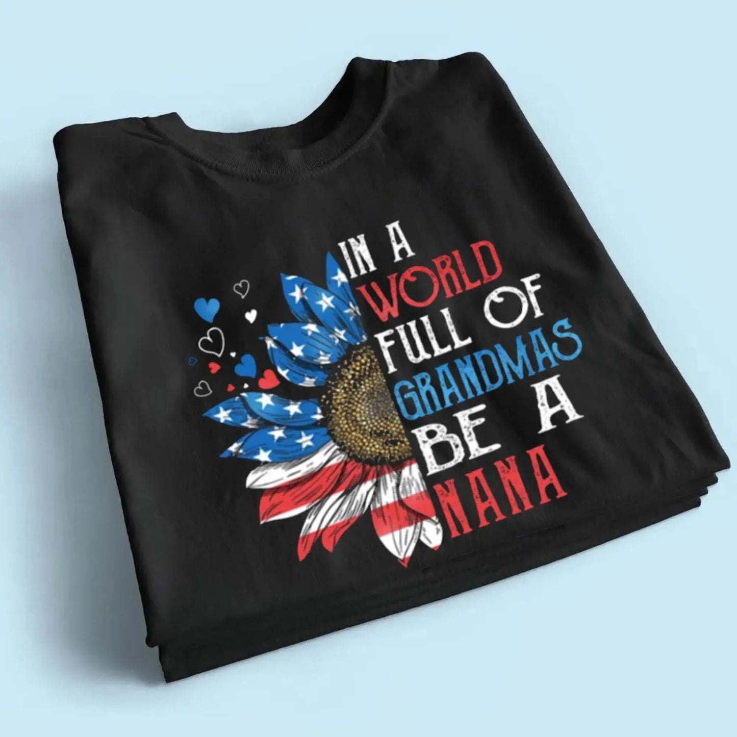 Patriotic Daisy Grandma Shirt – Custom 4th of July T-Shirt with Grandkids’ Names, Gift for Mom, Wife or Nana copy  Ezcustomize