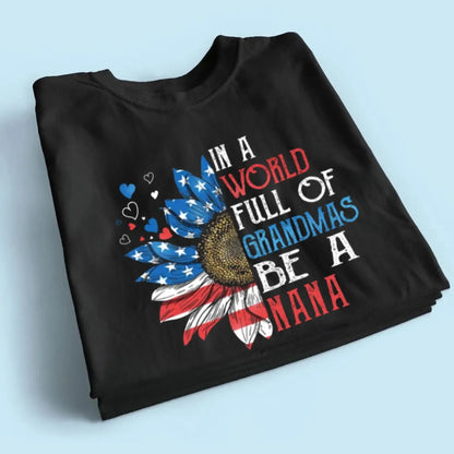 Patriotic Daisy Grandma Shirt – Custom 4th of July T-Shirt with Grandkids’ Names, Gift for Mom, Wife or Nana copy  Ezcustomize