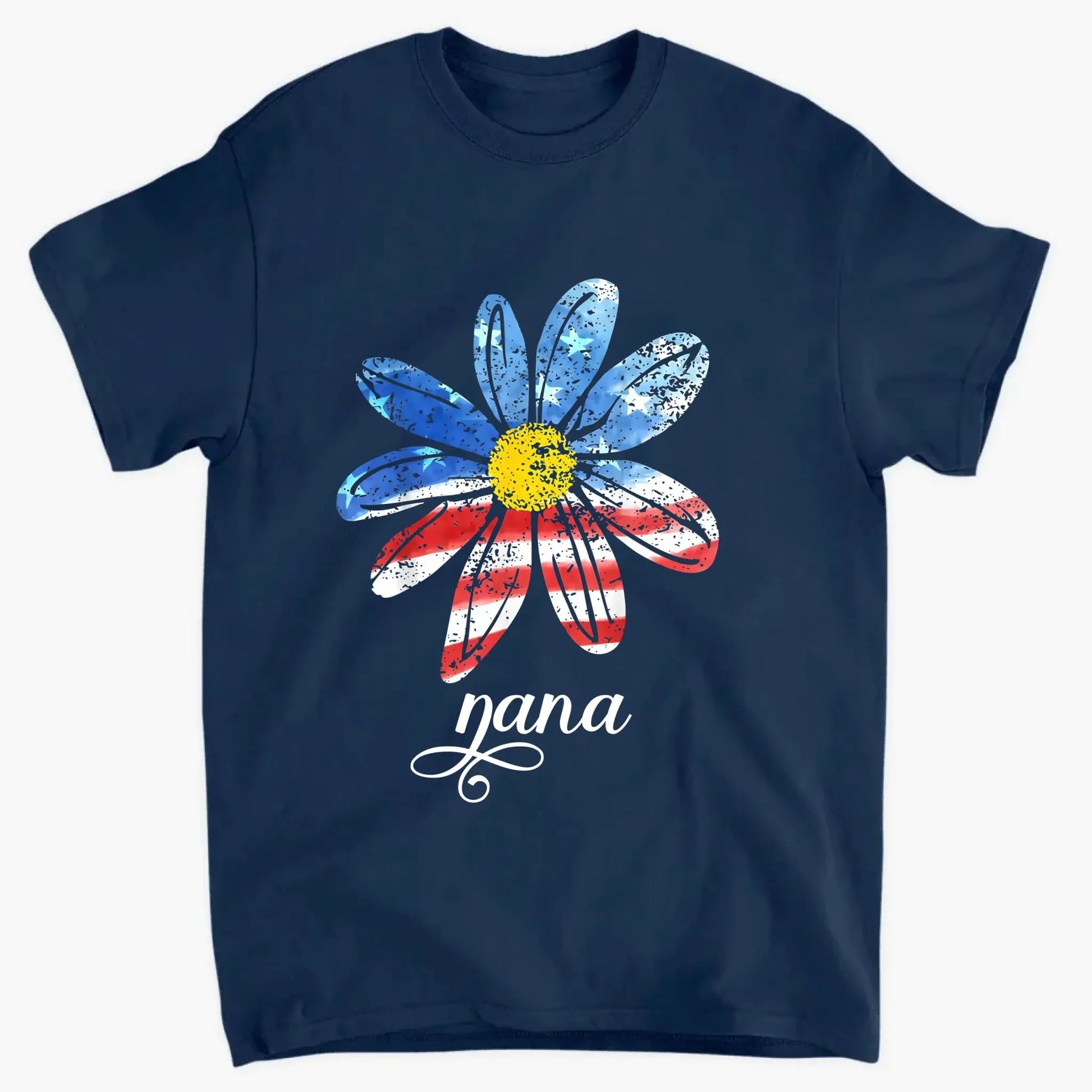 Patriotic Daisy Grandma Shirt – Custom 4th of July T-Shirt with Grandkids’ Names, Gift for Mom, Wife or Nana  Ezcustomize