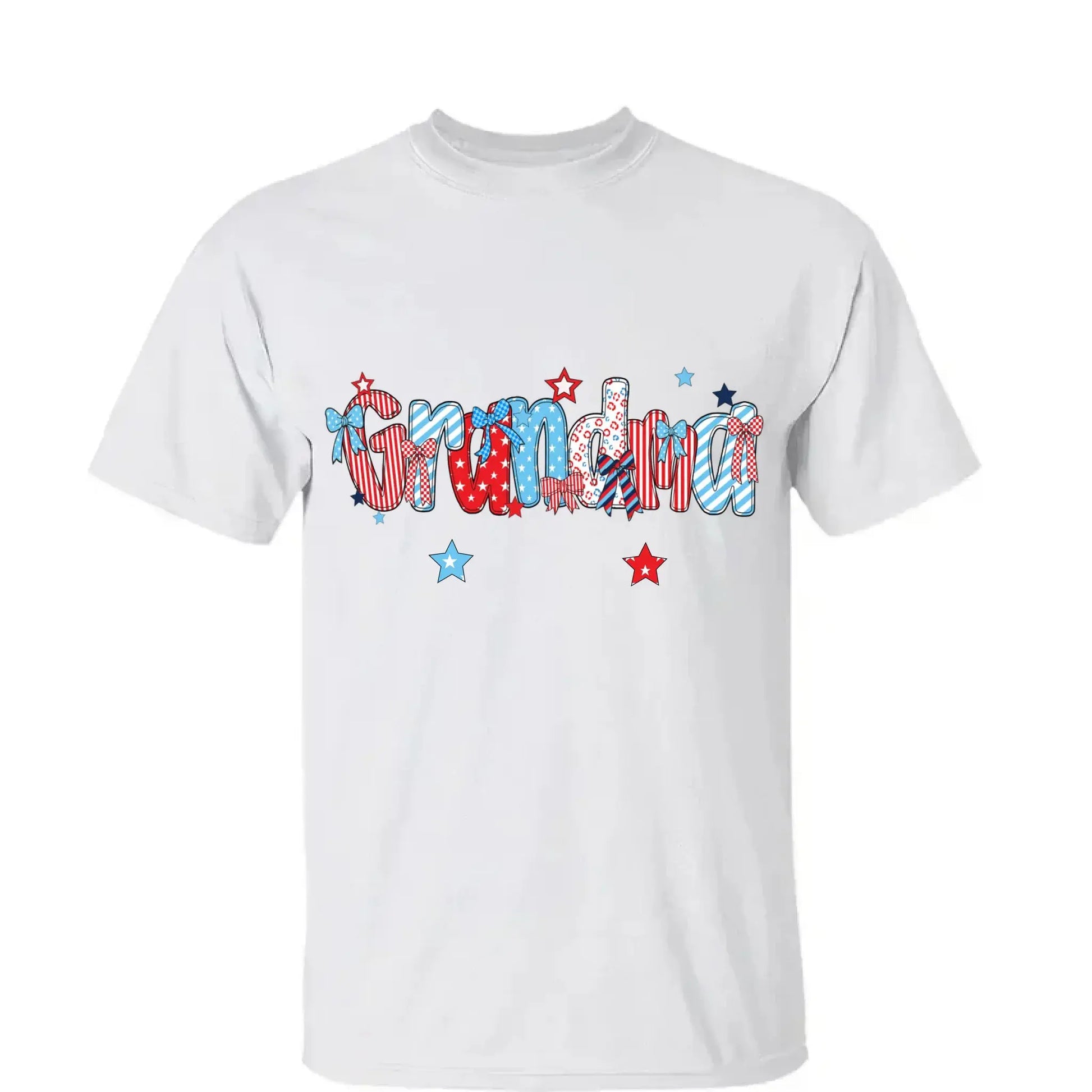Patriotic Grandma Shirt – Personalized 4th of July T-Shirt with Custom Grandkids’ Names, American Flag Style Gift for Gigi, Nana  Ezcustomize