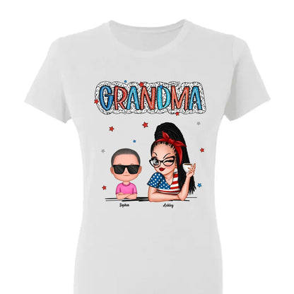 Personalized 4th of July Grandma Shirt with Grandkids – Patriotic Independence Day Gift for Nana, Mimi, Gigi  Ezcustomize