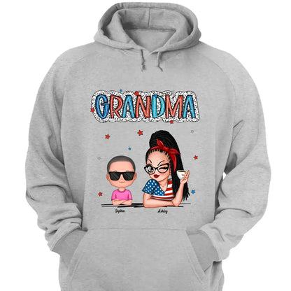 Personalized 4th of July Grandma Shirt with Grandkids – Patriotic Independence Day Gift for Nana, Mimi, Gigi  Ezcustomize