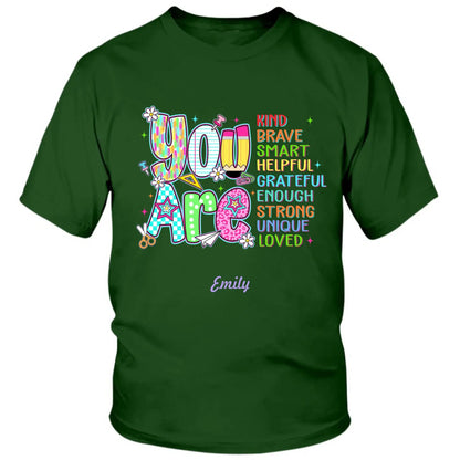 Personalized Back to School Kids Shirt – You Are Loved Youth T-Shirt with Name – First Day of School Gift for Students, Son, Daughter  Ezcustomize