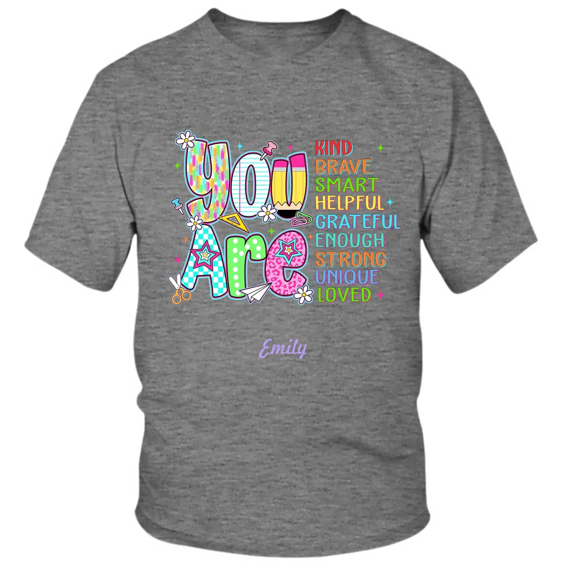 Personalized Back to School Kids Shirt – You Are Loved Youth T-Shirt with Name – First Day of School Gift for Students, Son, Daughter  Ezcustomize