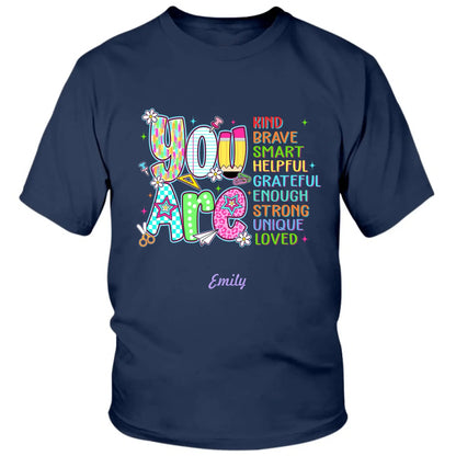 Personalized Back to School Kids Shirt – You Are Loved Youth T-Shirt with Name – First Day of School Gift for Students, Son, Daughter  Ezcustomize
