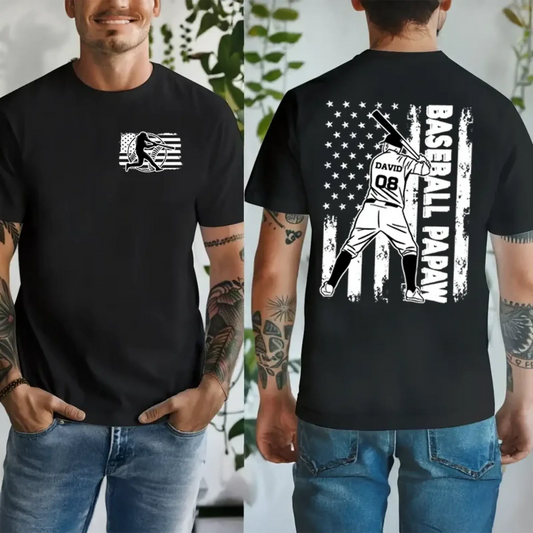 Personalized Baseball Dad Shirt, Baseball Gifts for Men, Gift for Dad & Grandpa, Fathers Day Gift  Ezcustomize