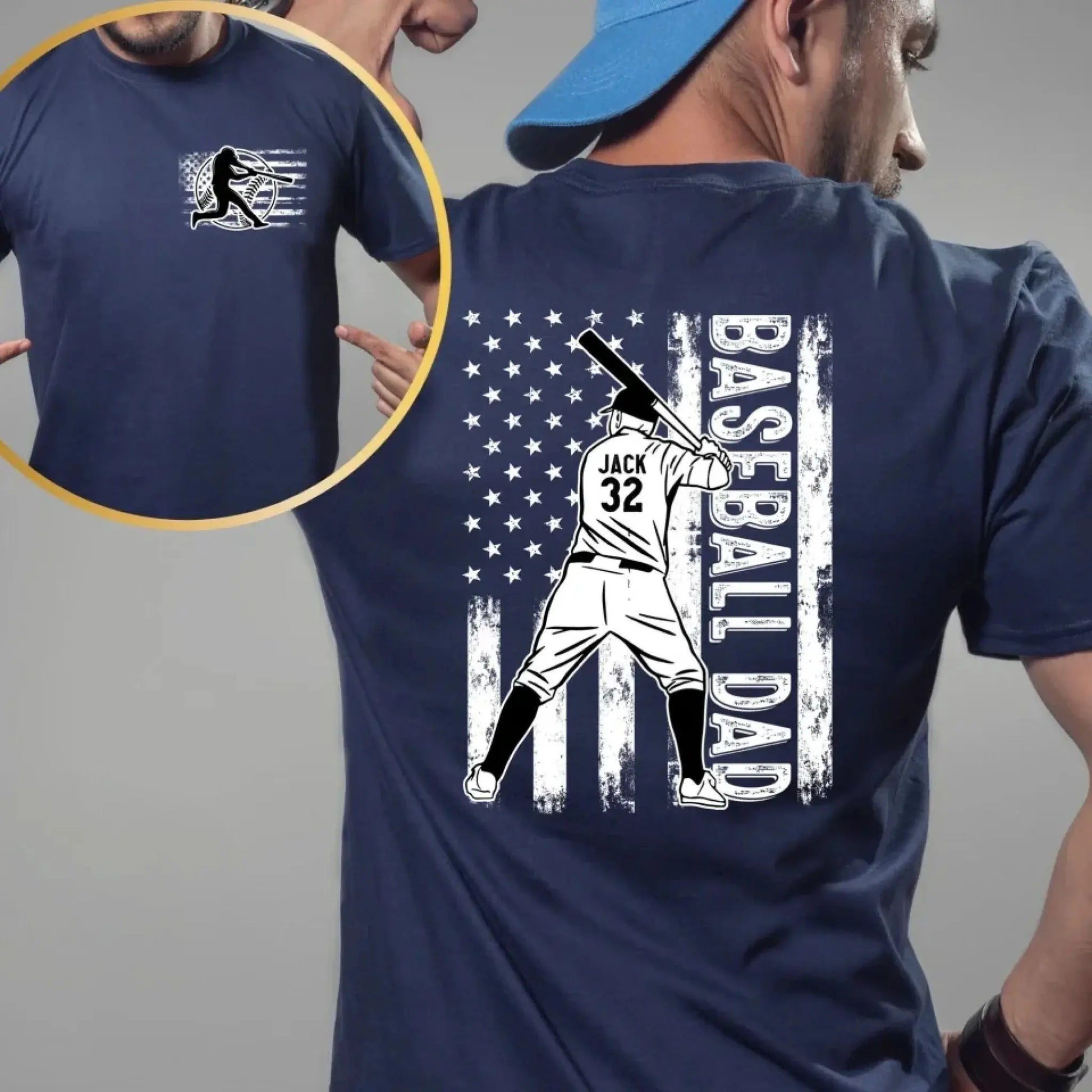 Personalized Baseball Dad Shirt, Baseball Gifts for Men, Gift for Dad & Grandpa, Fathers Day Gift  Ezcustomize