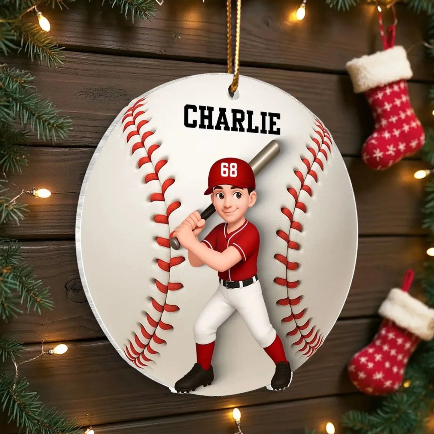Personalized Baseball Softball Player Ornament – 3D Effect Acrylic Keepsake – Perfect Christmas Gift for Kids  Ezcustomize