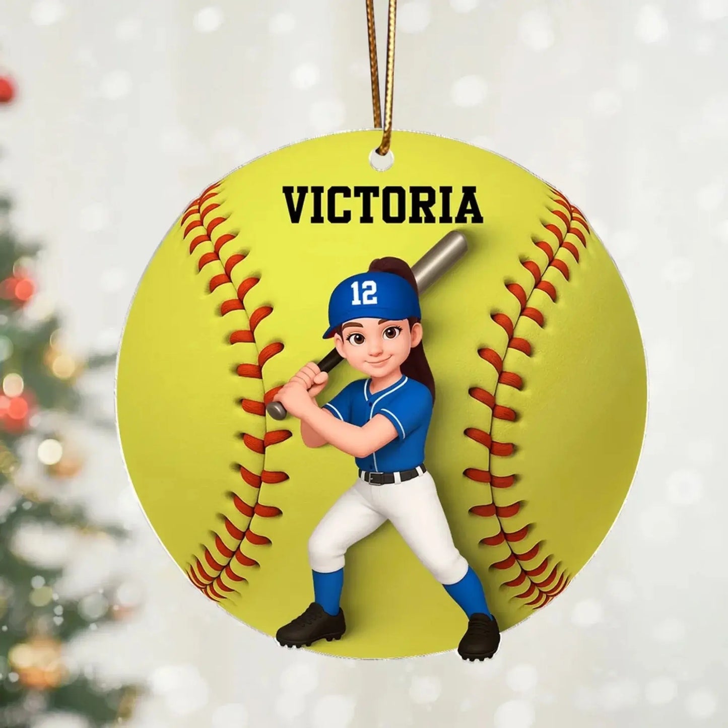 Personalized Baseball Softball Player Ornament – 3D Effect Acrylic Keepsake – Perfect Christmas Gift for Kids  Ezcustomize