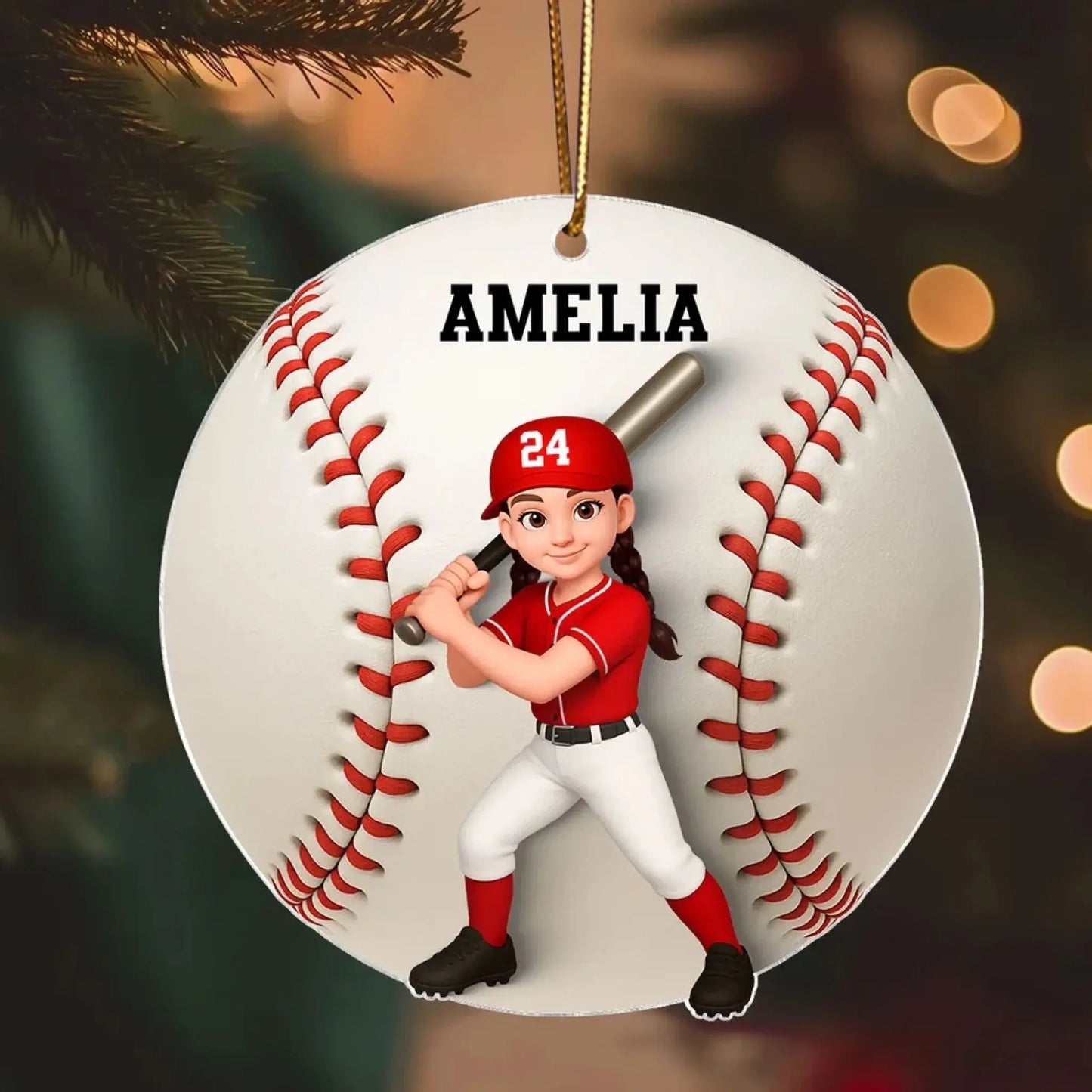 Personalized Baseball Softball Player Ornament – 3D Effect Acrylic Keepsake – Perfect Christmas Gift for Kids  Ezcustomize