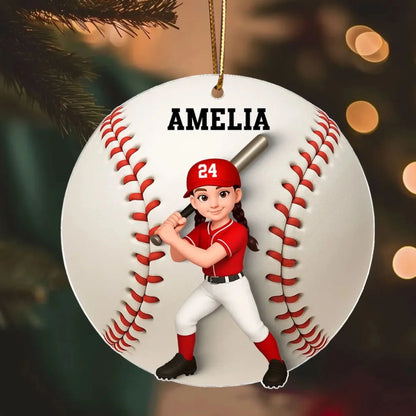 Personalized Baseball Softball Player Ornament – 3D Effect Acrylic Keepsake – Perfect Christmas Gift for Kids  Ezcustomize