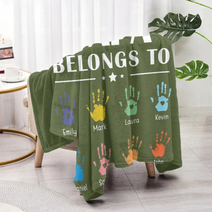 Personalized Blanket - This Awesome Papa Belongs To  Ezcustomize
