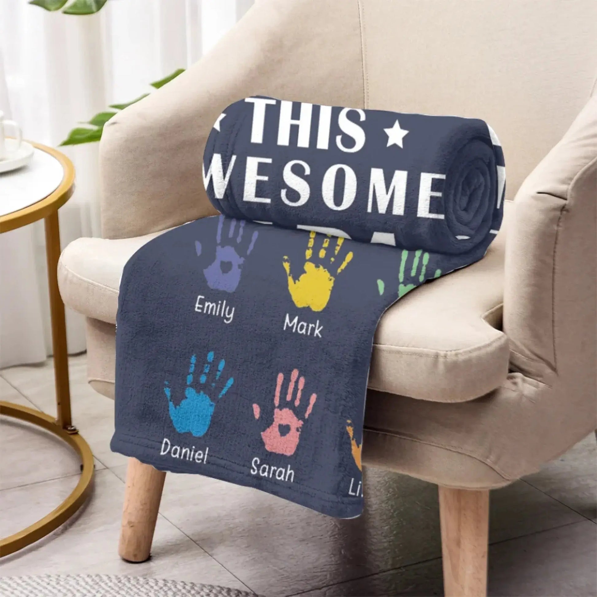 Personalized Blanket - This Awesome Papa Belongs To  Ezcustomize