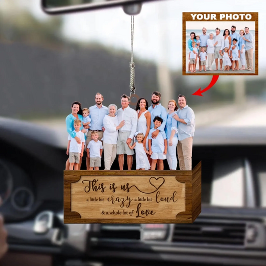 Personalized Car Hanging Ornament - Gift For Family - Custom Your Photo Car Hanging  Ezcustomize