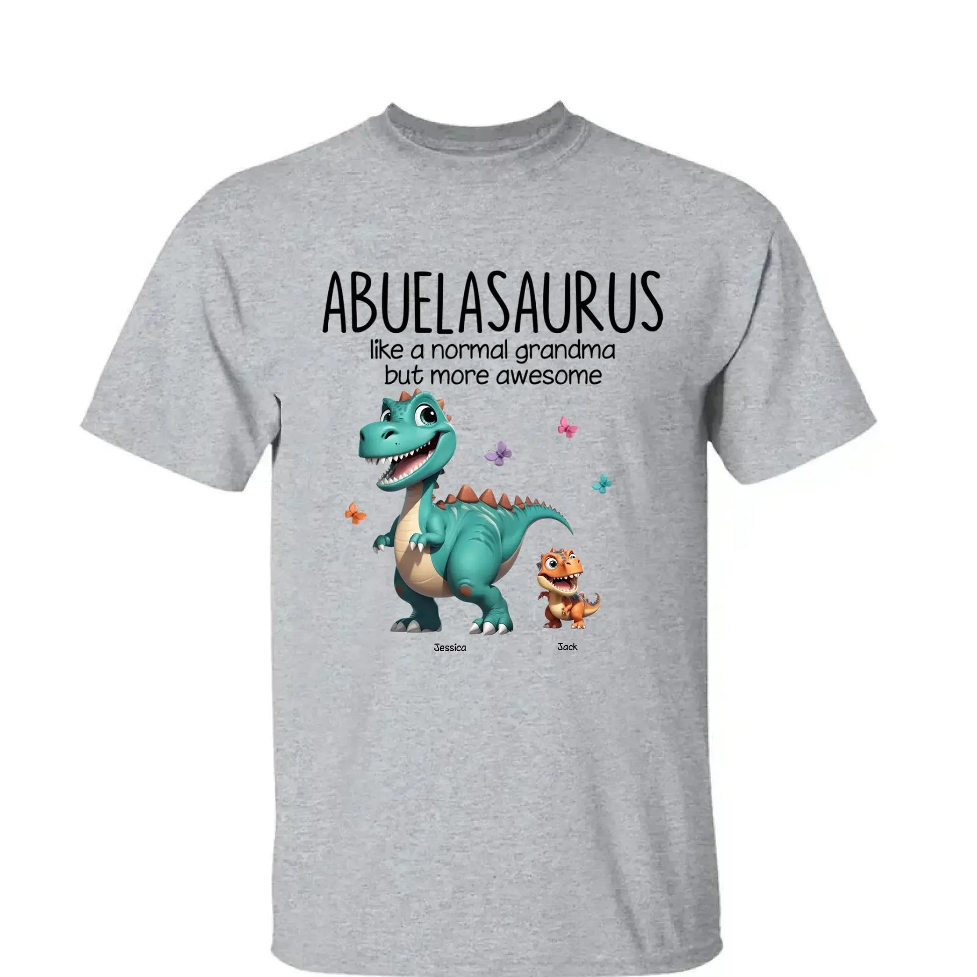 Personalized Classic Tee – Fun Dinosaur Family Design, Custom Grandmother’s Day Gift for Grandma, Grandkids & Couples  Ezcustomize