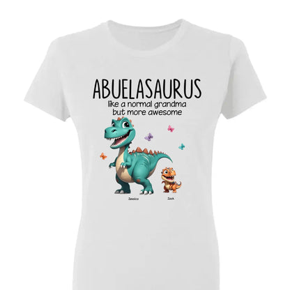 Personalized Classic Tee – Fun Dinosaur Family Design, Custom Grandmother’s Day Gift for Grandma, Grandkids & Couples  Ezcustomize