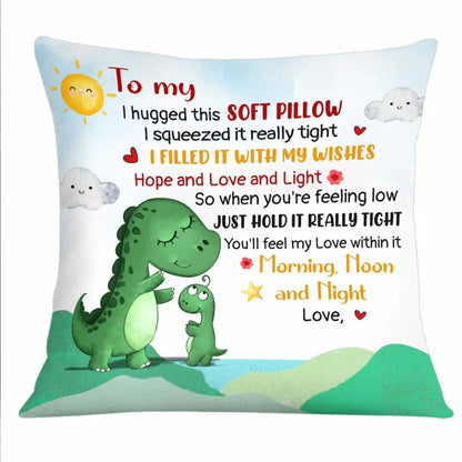 Personalized Dinosaur Pillow Hugged with Love from Grandma – Custom Kids Throw Pillow Cushion – Sweet Birthday & Christmas Gift for Grandson  Ezcustomize