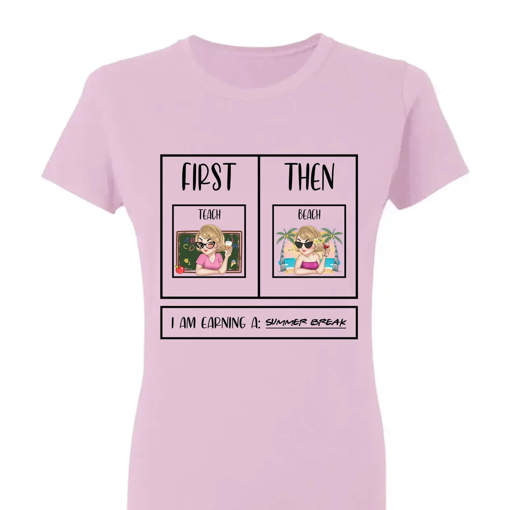 Personalized First Teach Then Beach Shirt - Custom Teacher T-Shirt | Funny Teacher Gift  Ezcustomize