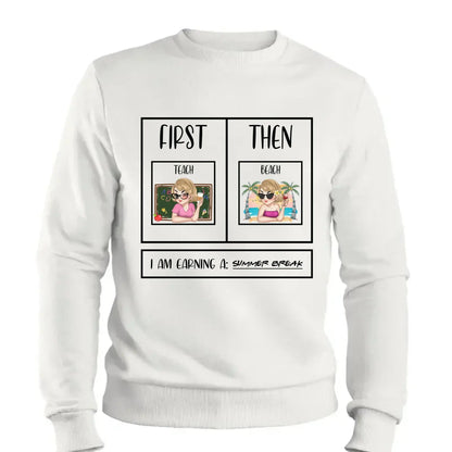 Personalized First Teach Then Beach Shirt - Custom Teacher T-Shirt | Funny Teacher Gift  Ezcustomize