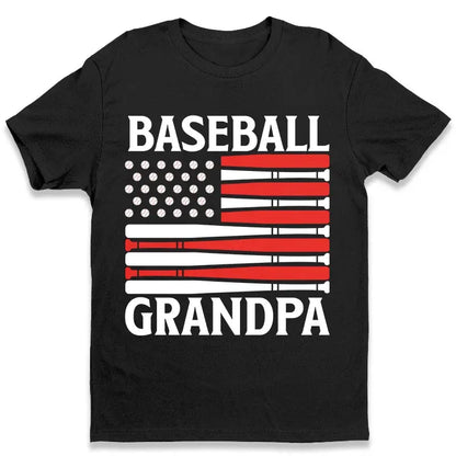 Personalized Flag Design T-Shirt – Custom Baseball Grandpa Shirt – Gift for Grandpa, Dad, or Baseball Lover  Ezcustomize