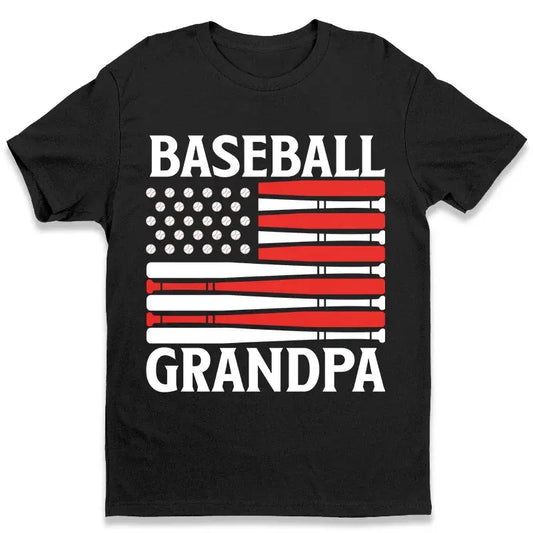 Personalized Flag Design T-Shirt – Custom Baseball Grandpa Shirt – Gift for Grandpa, Dad, or Baseball Lover  Ezcustomize