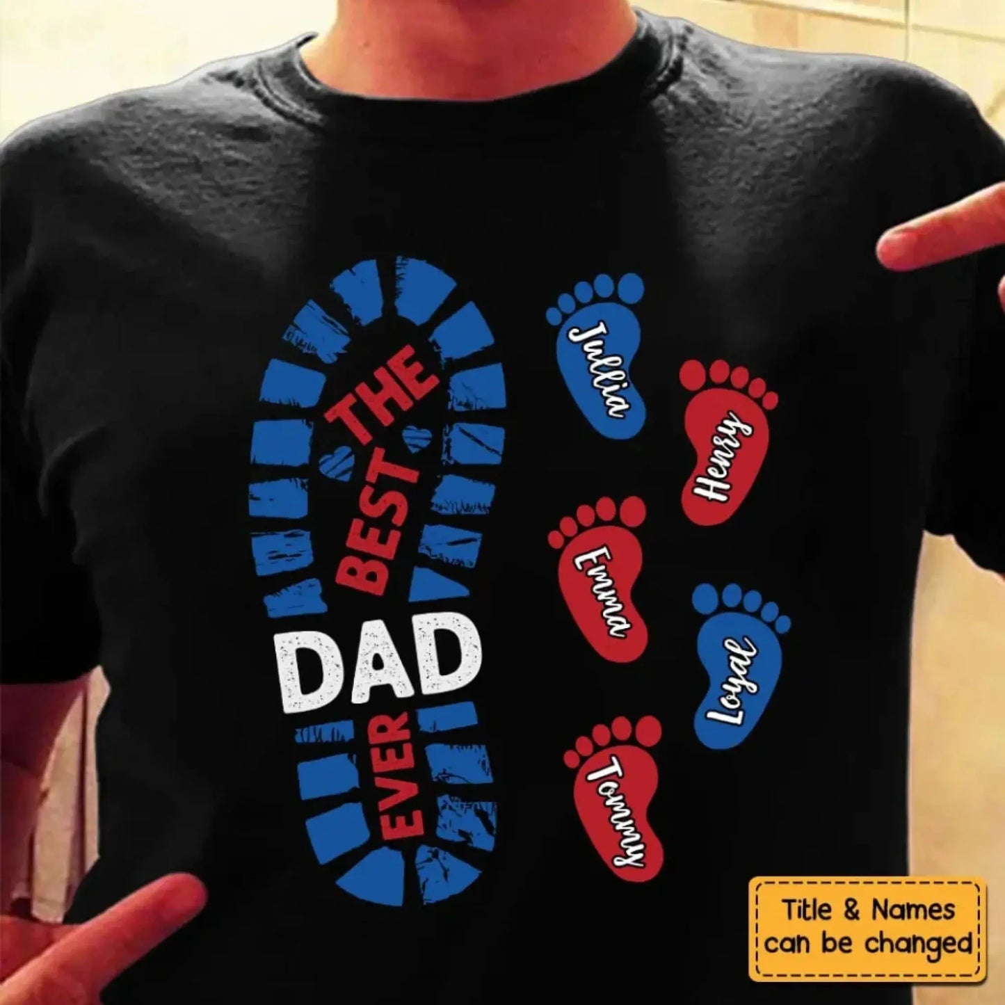 Personalized Footprint Shirt, Hoodie, Sweatshirt – Custom Gift for Dad, Perfect for Father's Day & Special Occasions  Ezcustomize