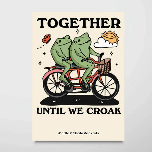 Personalized Frog Illustration Print Frame Together Until We Croak  Ezcustomize