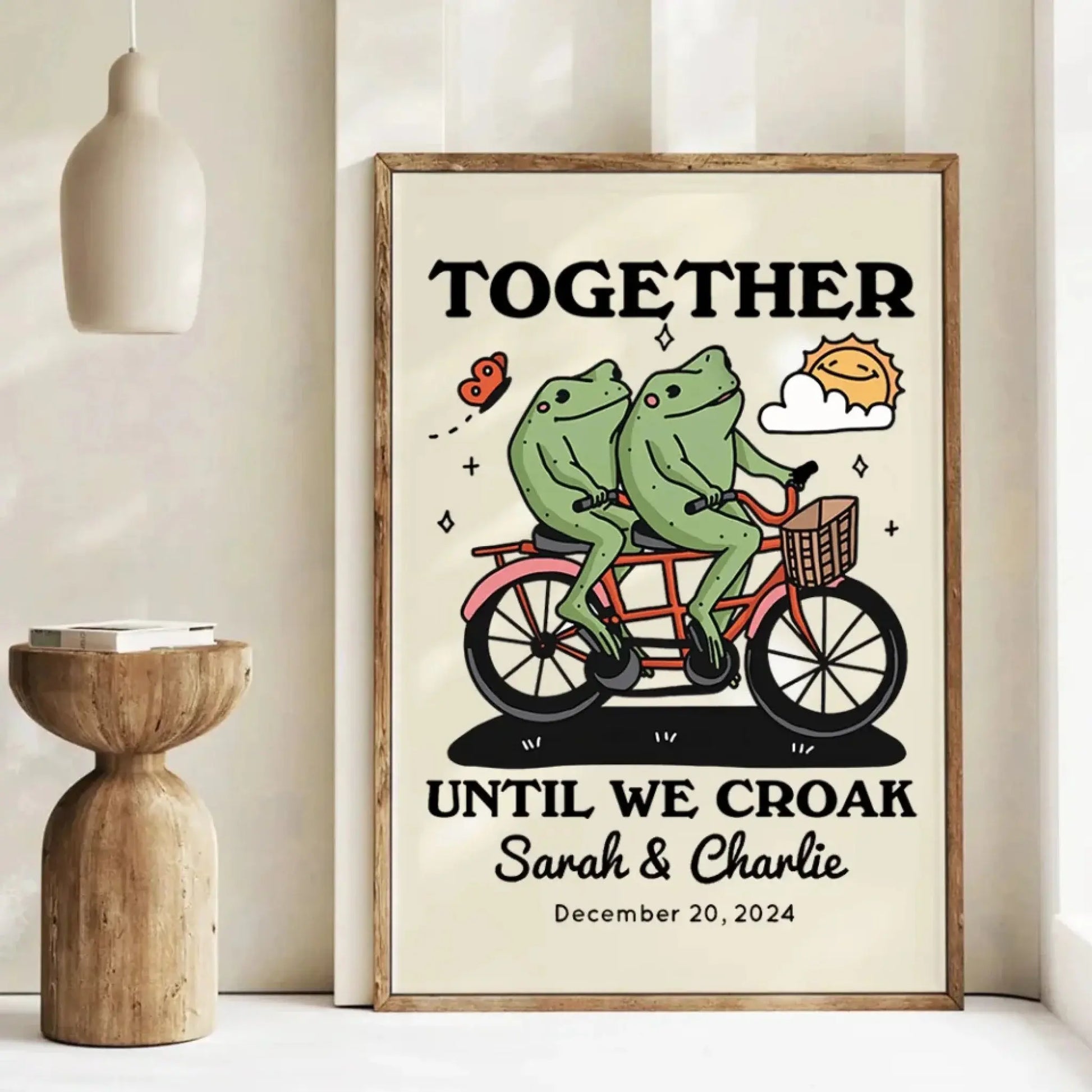 Personalized Frog Illustration Print Frame Together Until We Croak  Ezcustomize