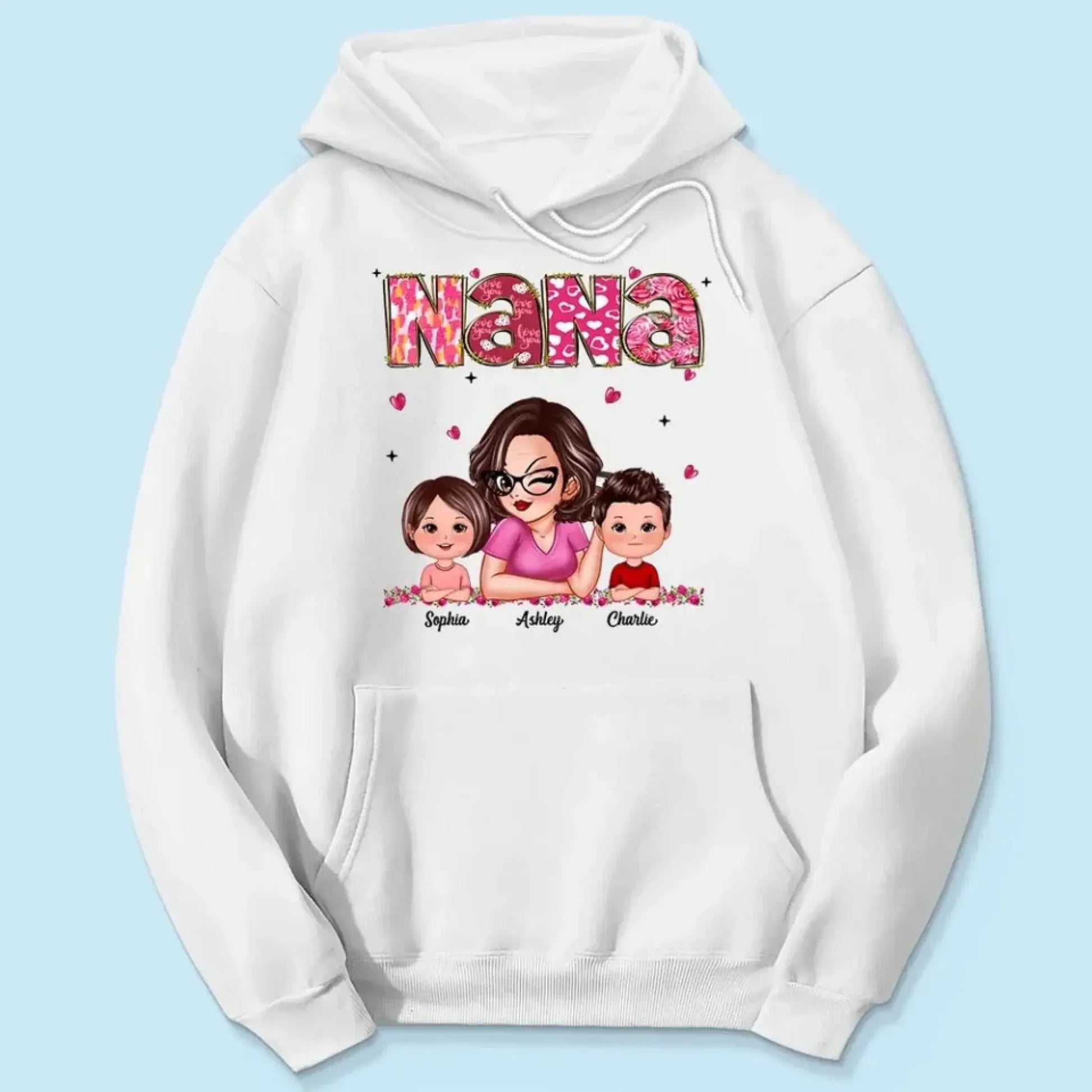 Personalized Gift For Grandma Mom Custom Kids Name Shirt  Ezcustomize