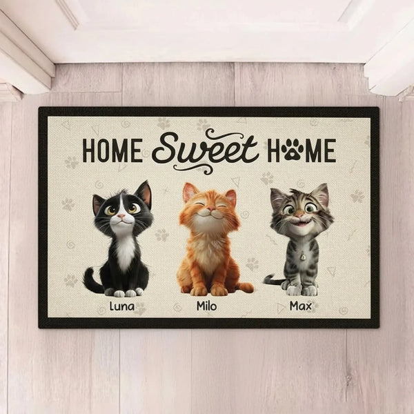 Personalized Gifts for Dog Lovers, Cat Lovers - Home Sweet Home Doormat