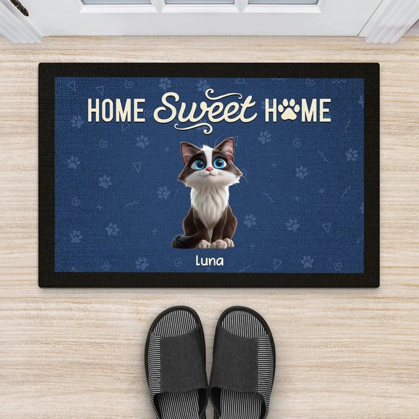 Personalized Gifts for Dog Lovers, Cat Lovers - Home Sweet Home Doormat  Ezcustomize