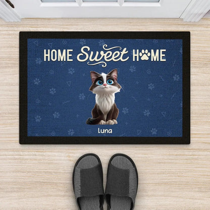 Personalized Gifts for Dog Lovers, Cat Lovers - Home Sweet Home Doormat  Ezcustomize