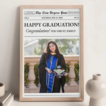 Personalized Graduation Newspaper Poster – Custom “New Degree Post” Gift for Students, Graduates, Class of 2024, Friends, Family  Ezcustomize