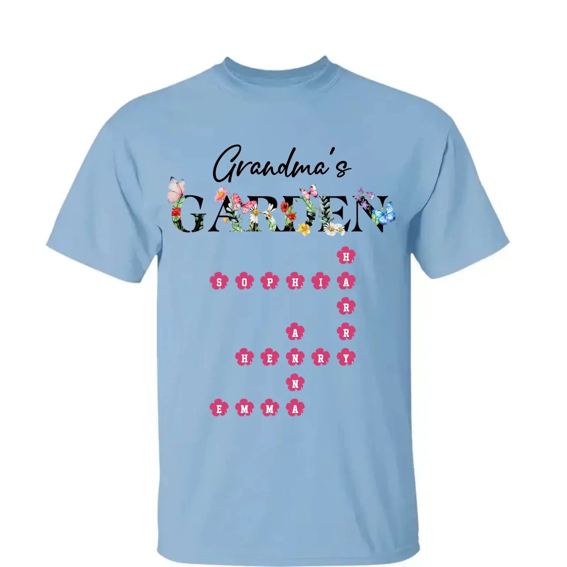 Personalized Grandma Garden Flower Crossword Family Shirt - Hoodie - Sweatshirt  Ezcustomize