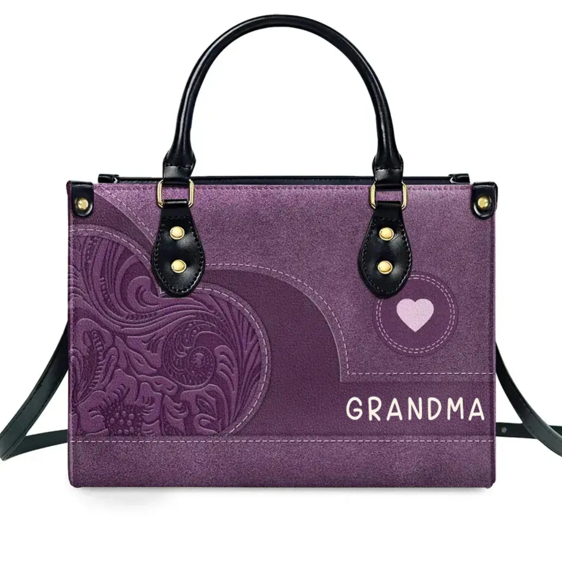 Personalized Grandma Leather Handbag – “Reasons I Love Being Grandma” Custom Tote Bag with Kids’ Faces & Names, Gift for Mom or Nana  Ezcustomize