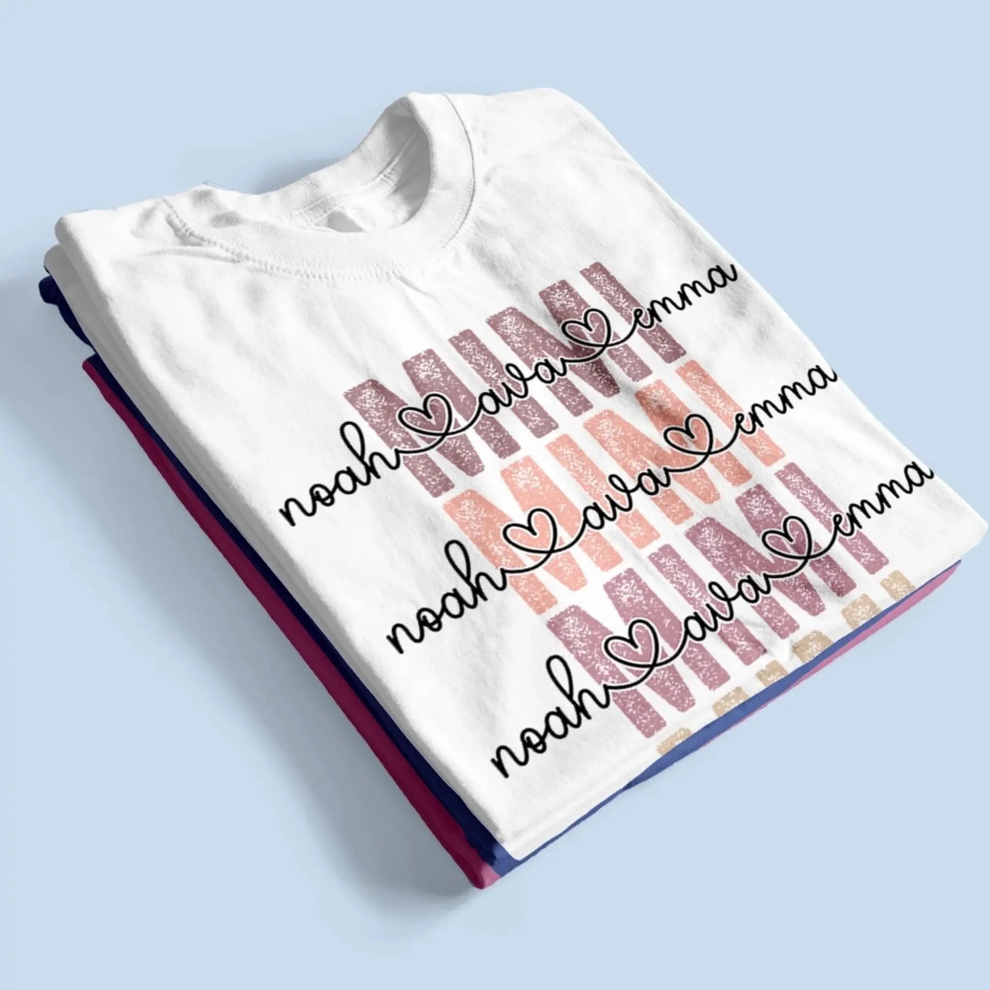 Personalized Grandma Shirt – Stacked Name Tee with Hearts, Custom Gift for Nana, Gigi, Mimi  Ezcustomize