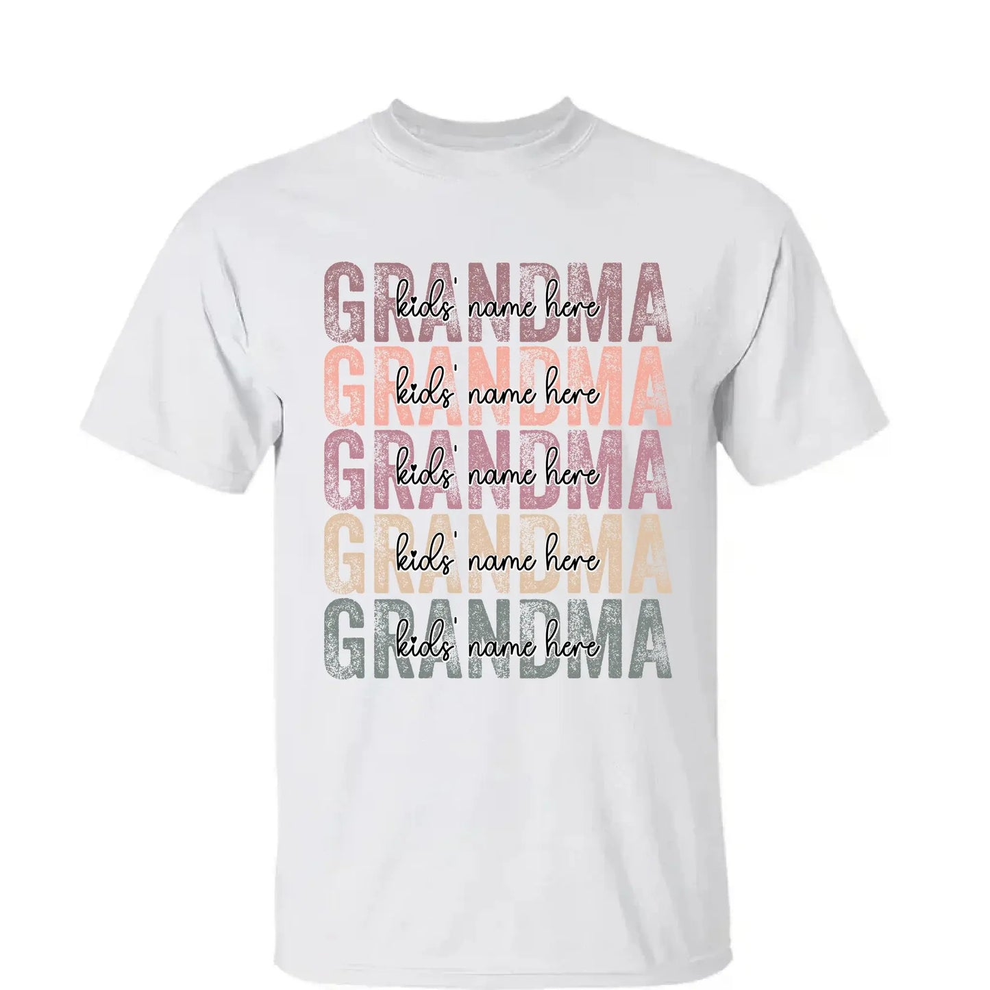 Personalized Grandma Shirt – Stacked Name Tee with Hearts, Custom Gift for Nana, Gigi, Mimi  Ezcustomize
