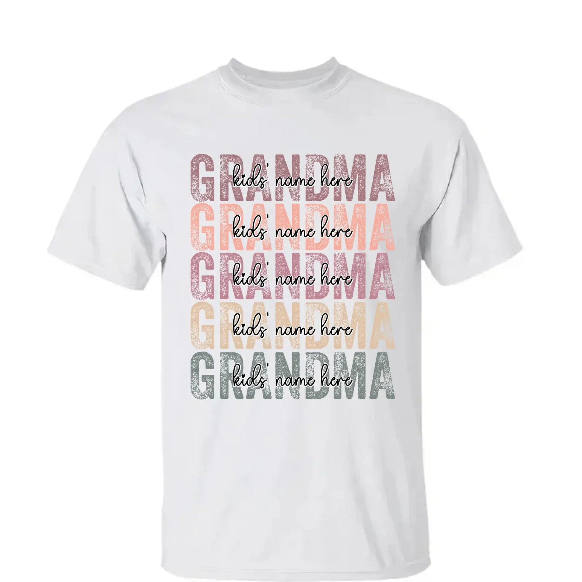 Personalized Grandma Shirt – Stacked Name Tee with Hearts, Custom Gift for Nana, Gigi, Mimi  Ezcustomize