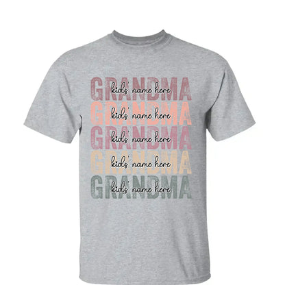 Personalized Grandma Shirt – Stacked Name Tee with Hearts, Custom Gift for Nana, Gigi, Mimi  Ezcustomize
