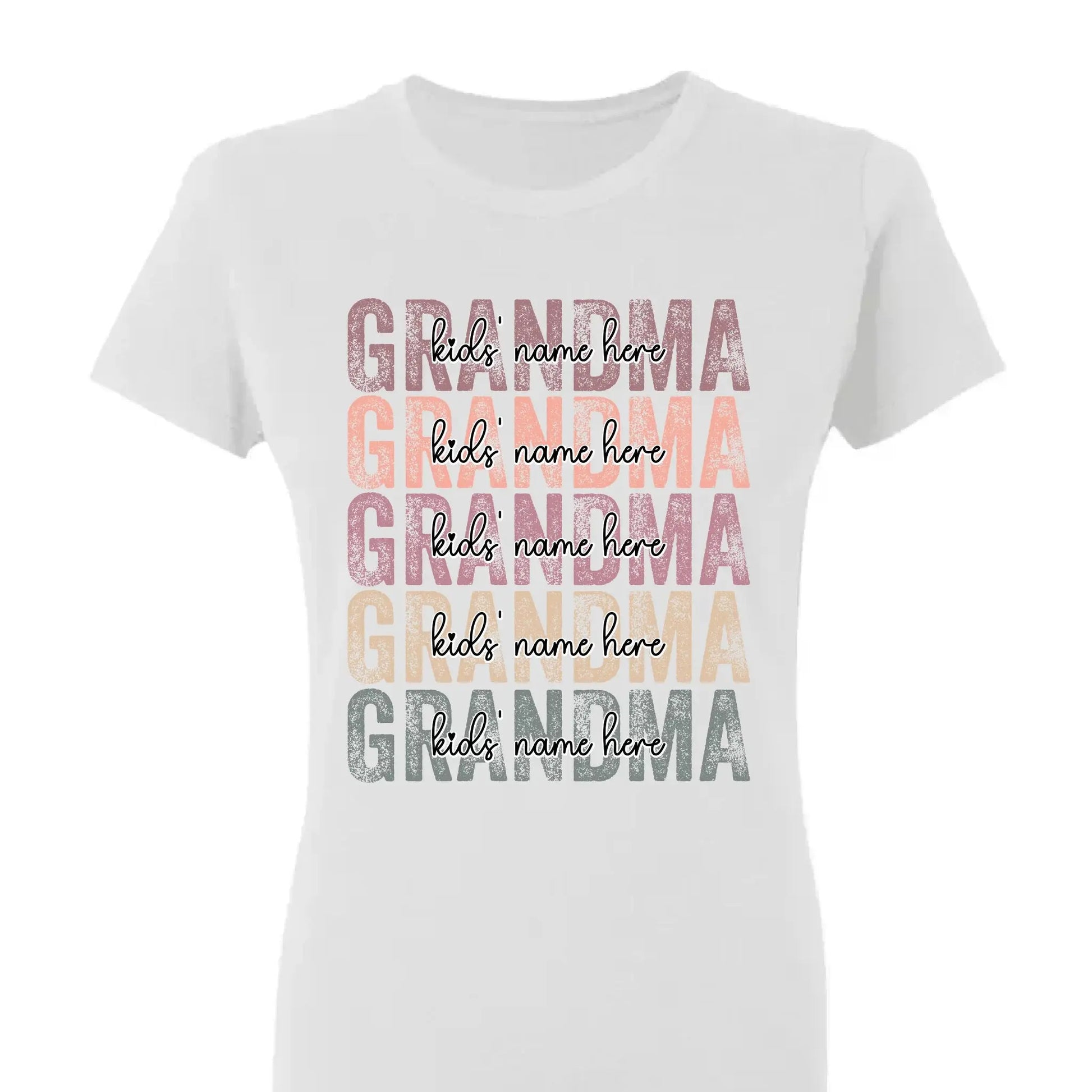 Personalized Grandma Shirt – Stacked Name Tee with Hearts, Custom Gift for Nana, Gigi, Mimi  Ezcustomize