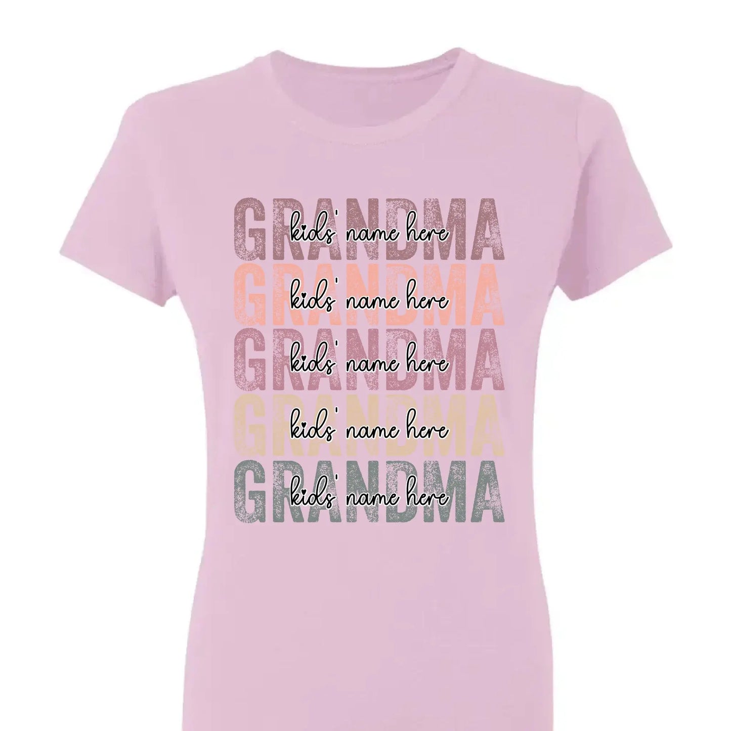 Personalized Grandma Shirt – Stacked Name Tee with Hearts, Custom Gift for Nana, Gigi, Mimi  Ezcustomize